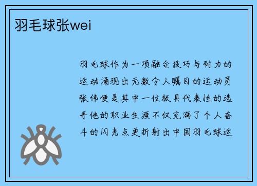 羽毛球张wei